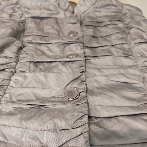 Erin of London | Silver Gray Ruching Crinkle Vest | XL - Picture 6 of 12
